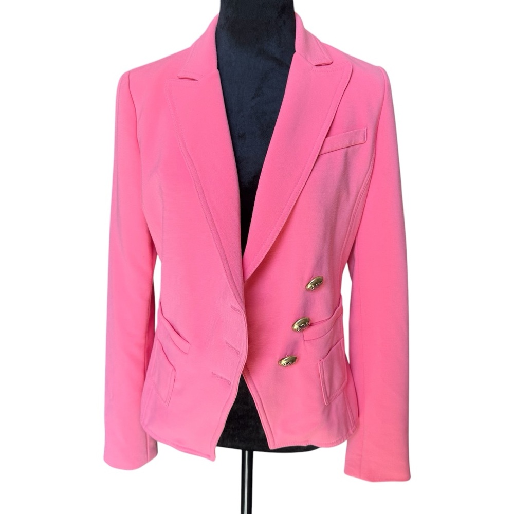 Smythe Wrap Pink Tailored Blazer with Textured Fabric Size 8 (Medium) - Picture 8 of 9